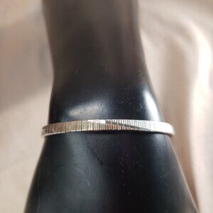 Sterling Silver Two Toned Textured Omega Chain Bracelet Vior Italy 925